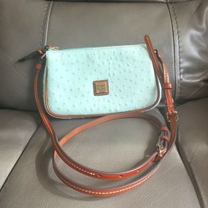 Dooney & Bourke Aqua Blue Ostrich Crossbody